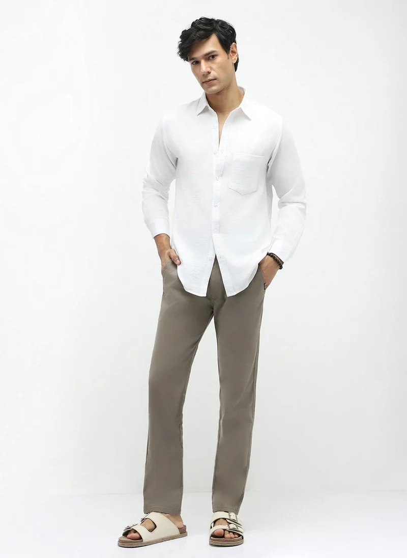 Urbano Fashion  Urbano Fashion Men's Dark Grey Cotton Slim Fit Casual Chinos Trousers Stretch for Men | Best Price UAE